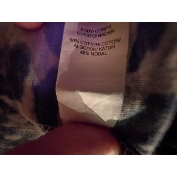 LUCKY BRAND Tunic Top Plus Size 1X Blue Floral Boho Lightweight Flowy Shirt Top - Picture 12 of 15